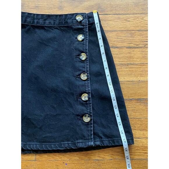 ASOS Black Button Up Denim Skirt sz 8 UK (sz 4 US) - Picture 6 of 7